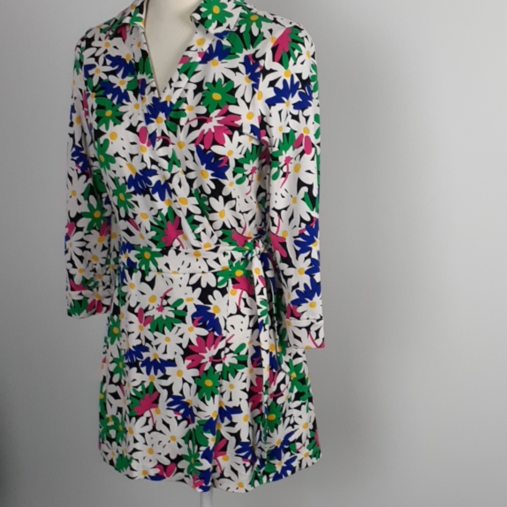 Diane Von Furstenberg romper floral wrap stretchy